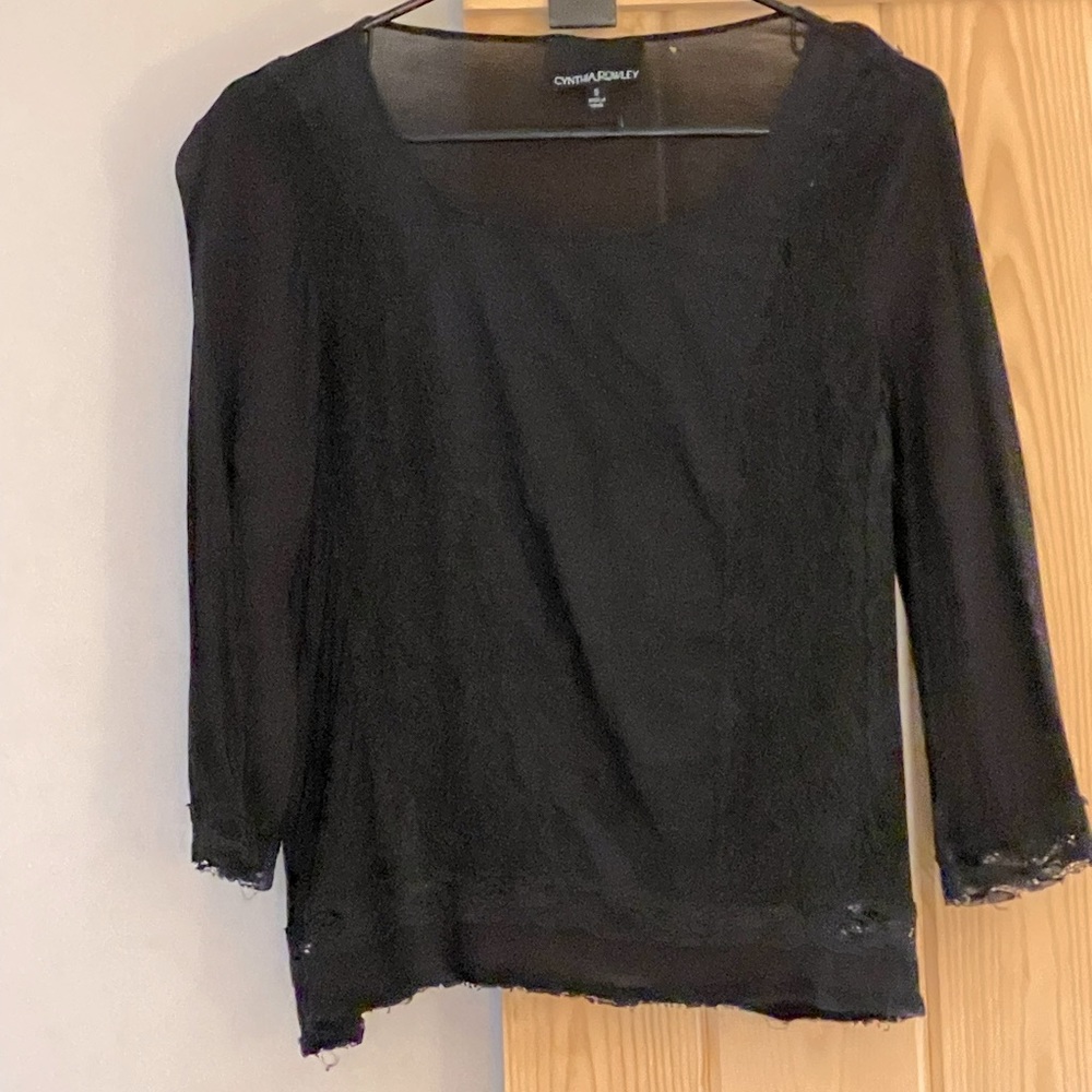 Cynthia Rowley Perfect Layering Shirt — black, Size M